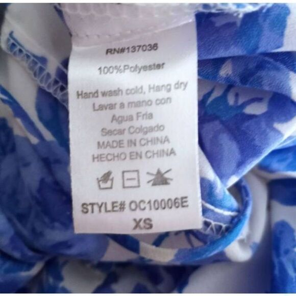 PAPER CRANE WHITE  & BLUE FLORAL CAMI SZ.XS EUC. - Picture 6 of 6